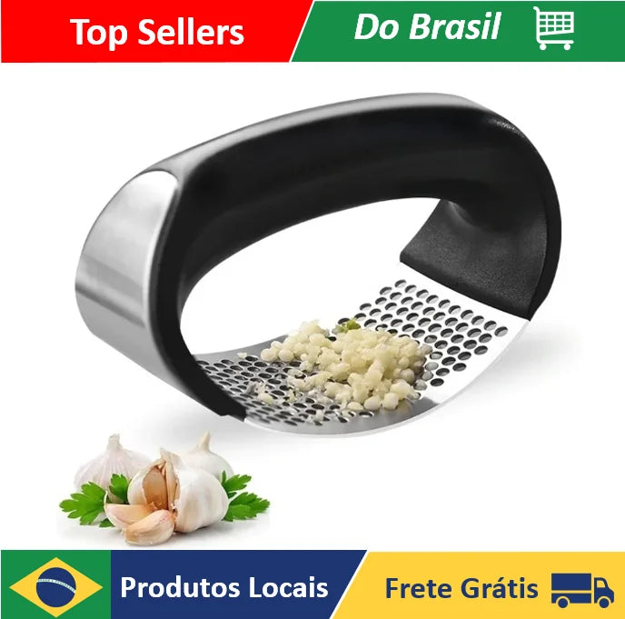 Prensa de Alho Manual Inox – Praticidade e Eficiência na Sua Cozinha! 🧄✨