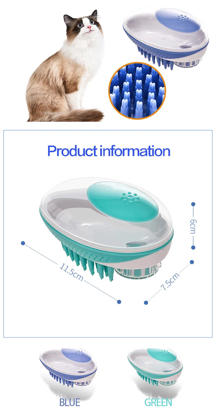 Pet Dog Cat Bath Brush 2-in-1 Pet SPA Massage Comb Soft Silicone Pet Shower Hair Grooming Cmob Dog Cleaning Tool Pet Supplies