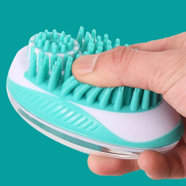 Pet Dog Cat Bath Brush 2-in-1 Pet SPA Massage Comb Soft Silicone Pet Shower Hair Grooming Cmob Dog Cleaning Tool Pet Supplies