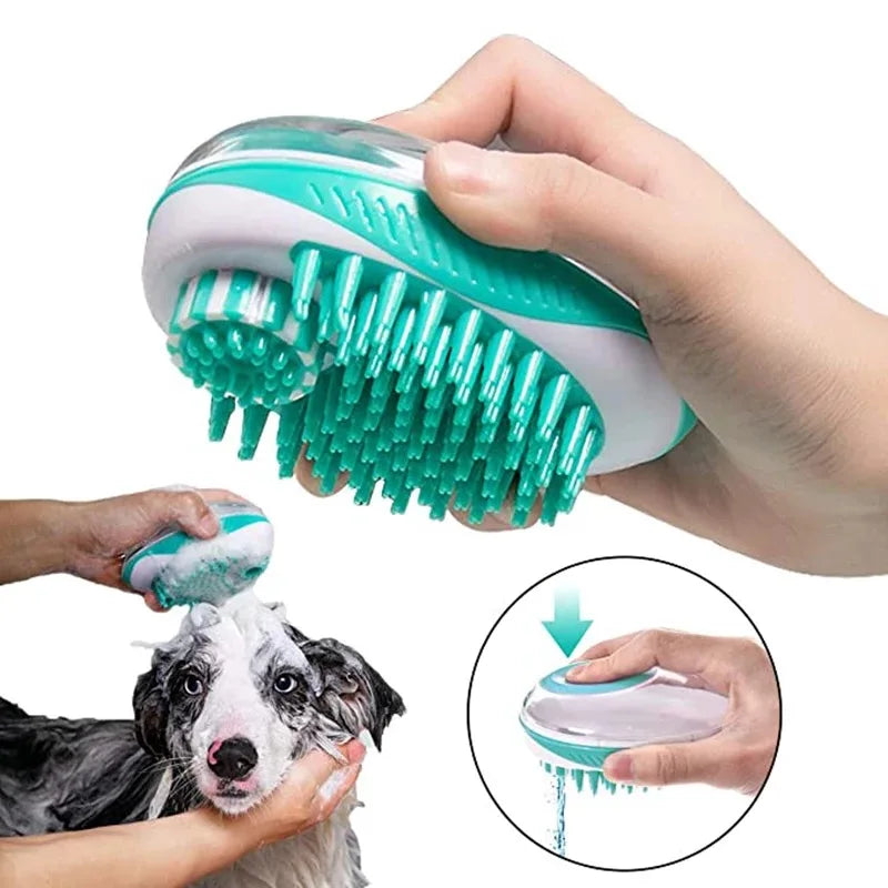 Pet Dog Cat Bath Brush 2-in-1 Pet SPA Massage Comb Soft Silicone Pet Shower Hair Grooming Cmob Dog Cleaning Tool Pet Supplies