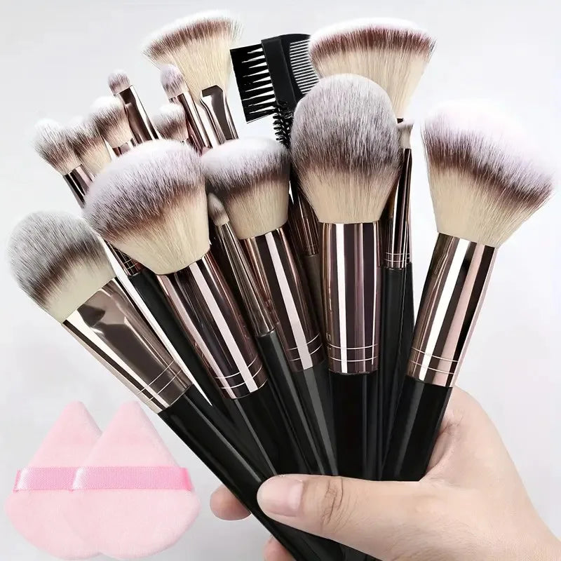 Kit de Pincéis de Maquiagem Profissional – 3 a 20 Peças para um Look Perfeito!