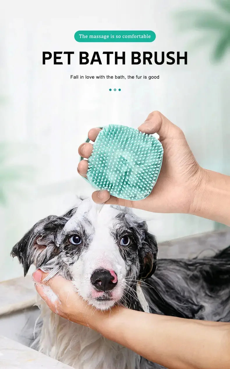 Escova de Silicone para Banho e Massagem – Ideal para Cães e Gatos! 🐶🐱