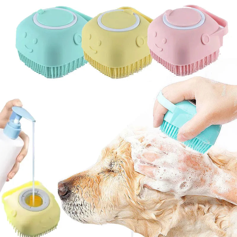 Escova de Silicone para Banho e Massagem – Ideal para Cães e Gatos! 🐶🐱