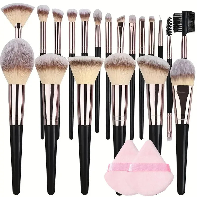 Kit de Pincéis de Maquiagem Profissional – 3 a 20 Peças para um Look Perfeito!