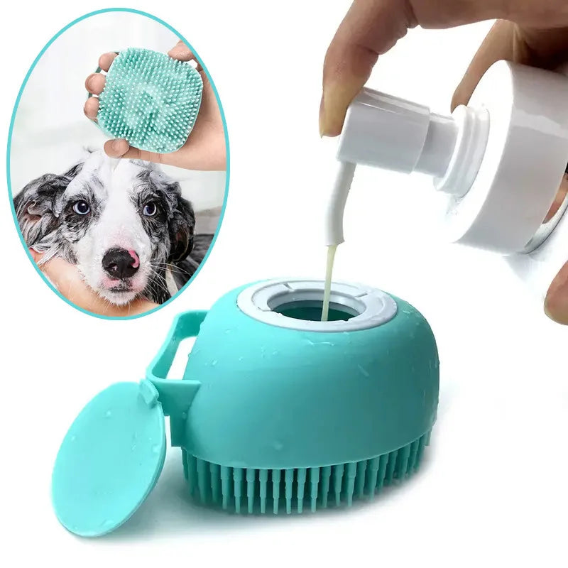 Escova de Silicone para Banho e Massagem – Ideal para Cães e Gatos! 🐶🐱