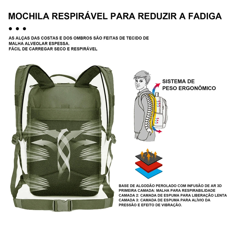 Mochila Tática Militar Impermeável 50L – A Aventura Começa com a Mochila Certa! 🎒🌍